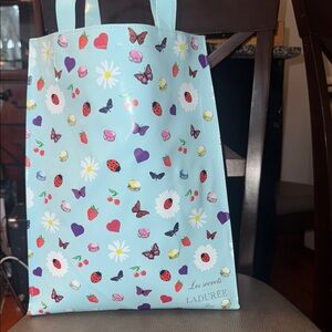 Ladurée Les secrets Paris Floral and Butterfly Tote Bag large